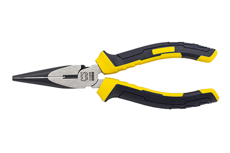 Great Wall Industrial-Grade German-Style Bi-Color Handle Long Nose Pliers，Labor-Saving