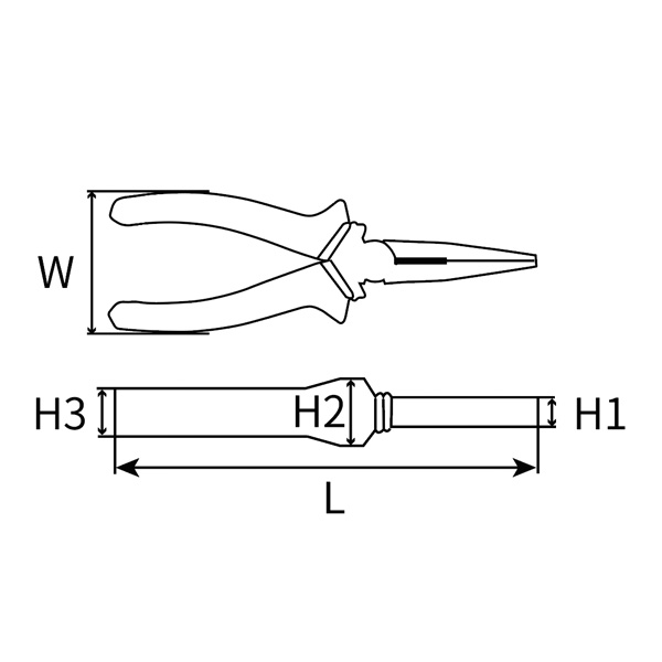 Great Wall Industrial-Grade German-Style Bi-Color Handle Long Nose Pliers，Labor-Saving